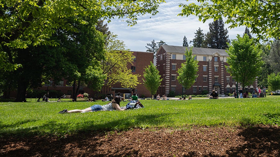 students on campus