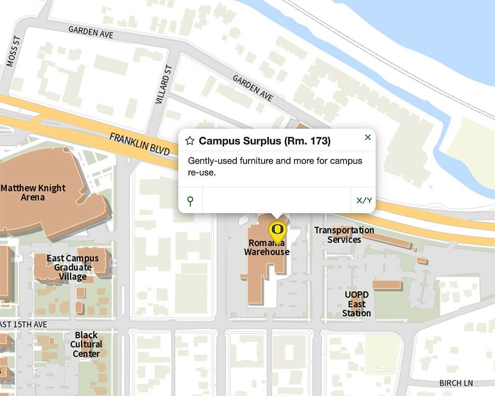 Map showing the location of the Romania warehouse Surplus program location