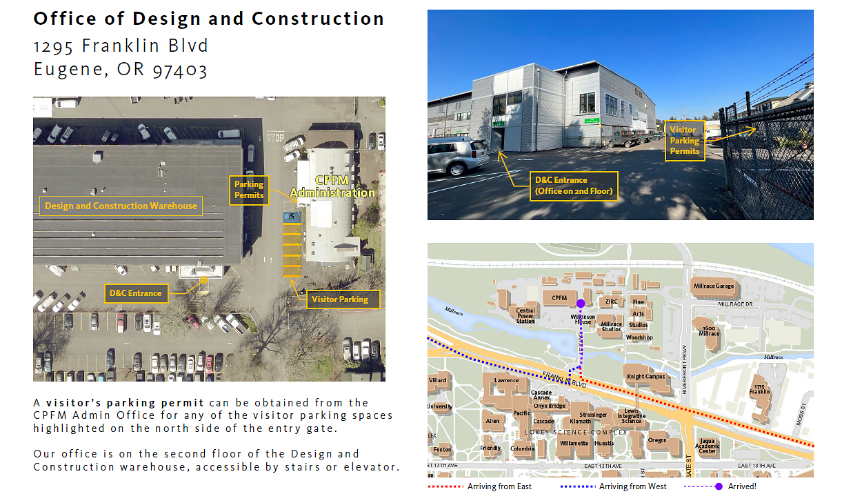 photos and maps showing directions to D&C