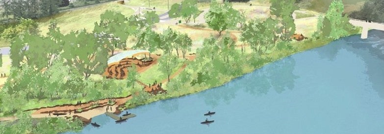 Rendering of proposed river access outdoor classroom space
