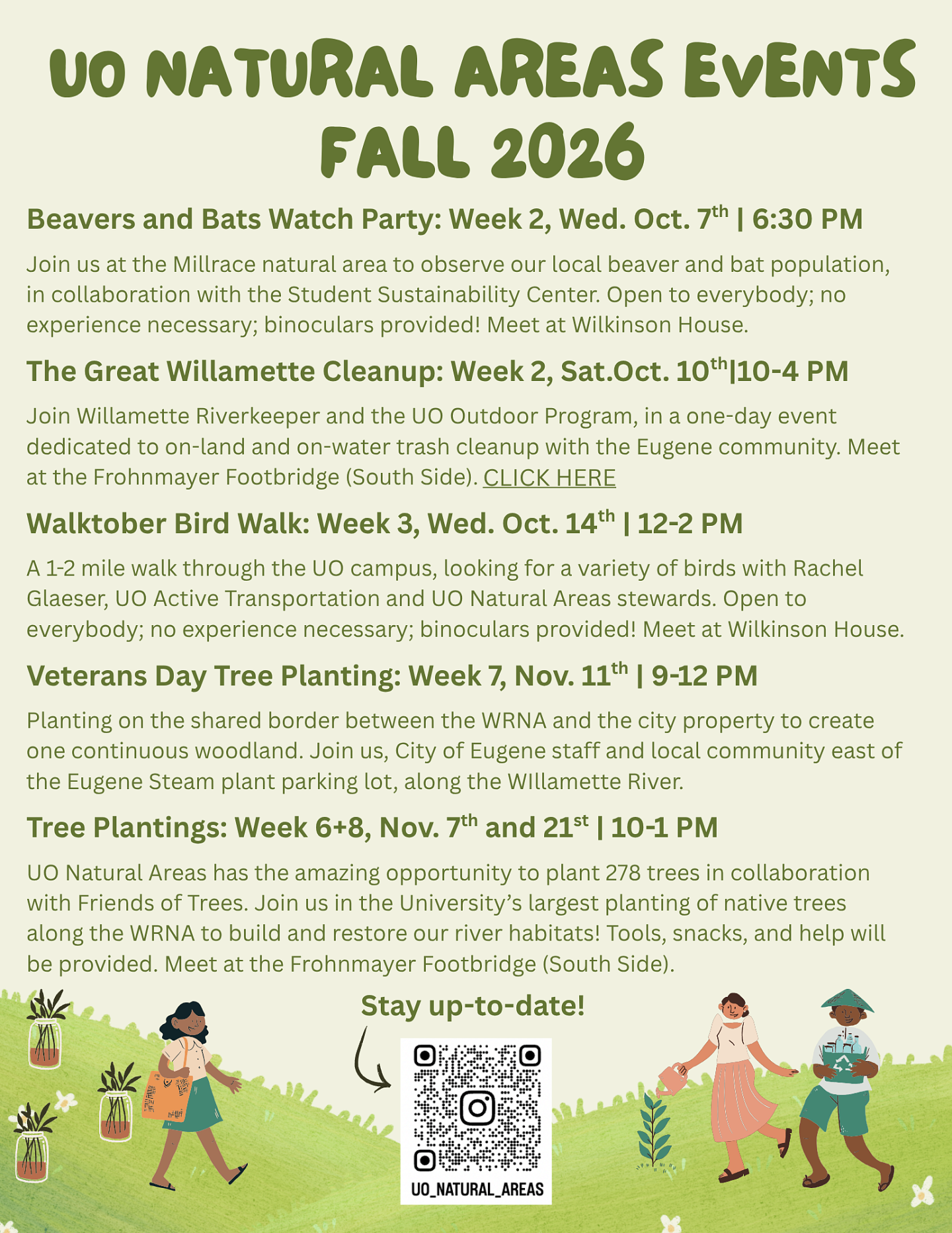 Fall 2026 UO Natural Areas Events