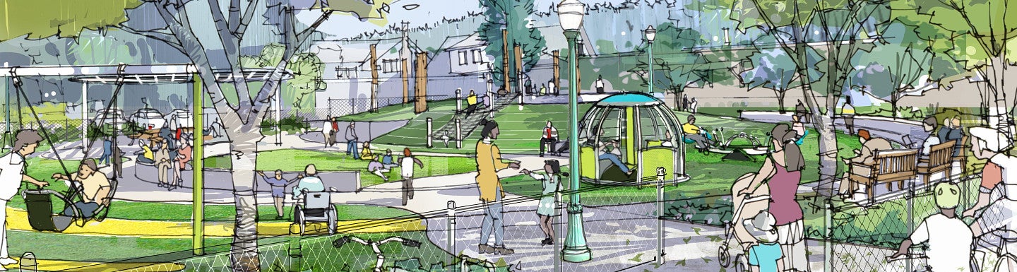 Eye-level rendering of the Agate Playground Improvement Project