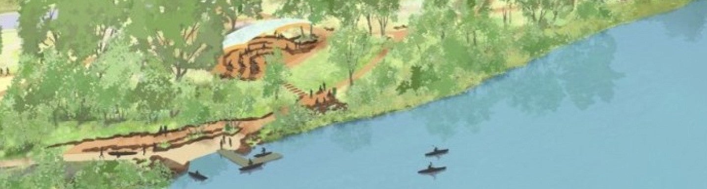 Rendering of proposed river access outdoor classroom space