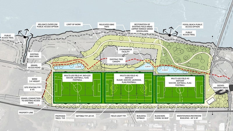 Concept design for the Riverfront Recreation Field Relocation project