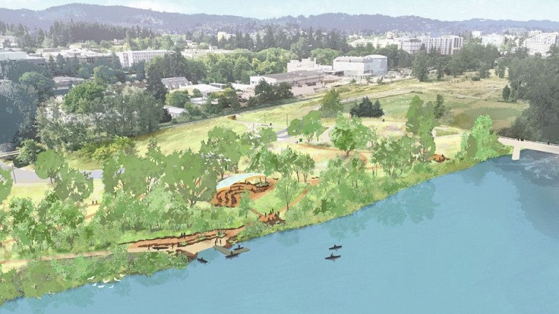Rendering of proposed river access outdoor classroom space