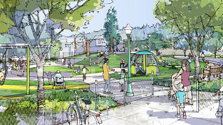 Eye-level rendering of the Agate Playground Improvement Project