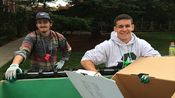 Zero Waste employees recycling cardboard