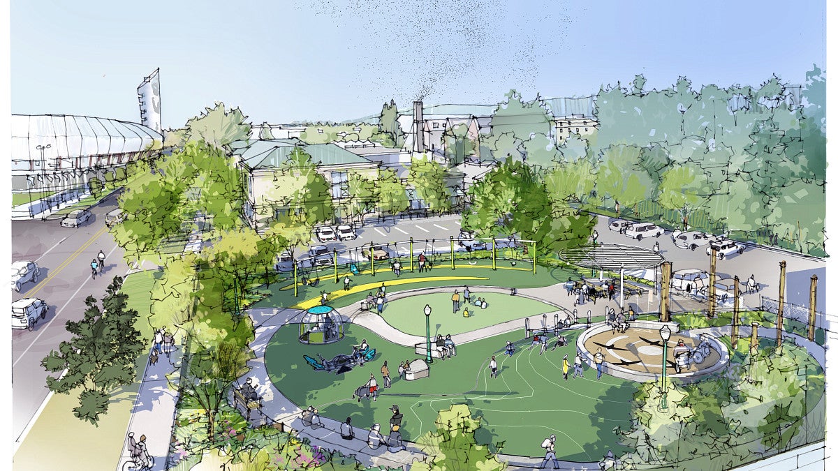 Aerial rendering of the Agate Playground Improvement Project