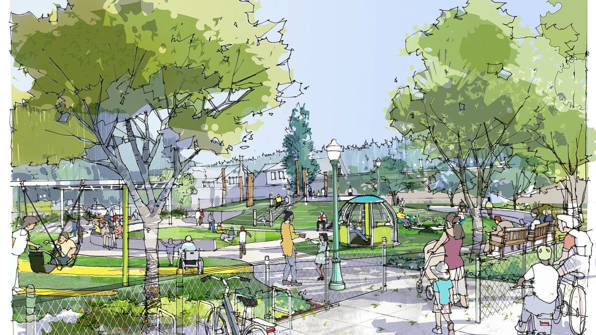 Eye-level rendering of the Agate Playground Improvement Project