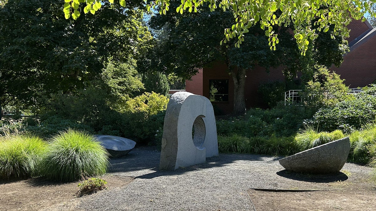 Art piece located along the South West Campus Axis.