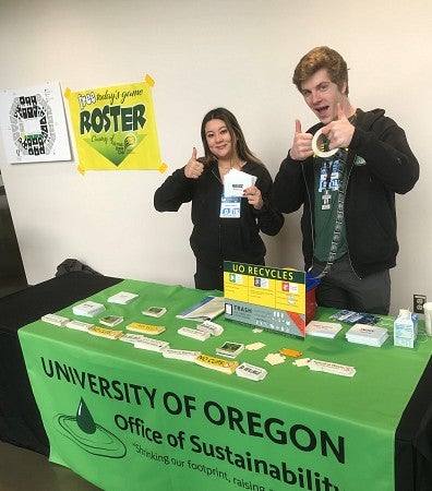 Sustainability ambassadors tabling.