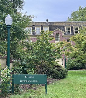 Hendrick's Hall Sign