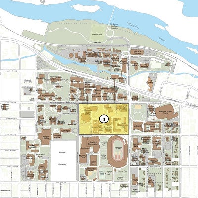 Campus Map with Northeast Central design area highlighted