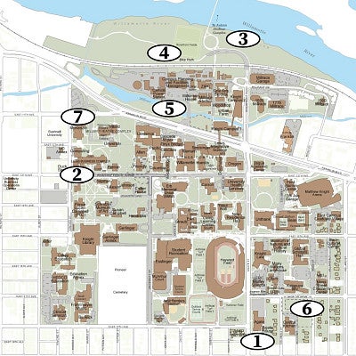 Campus map indicating current projects.